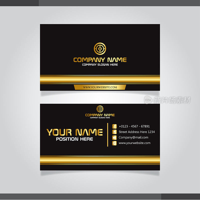 Gold modern creative business card and name card